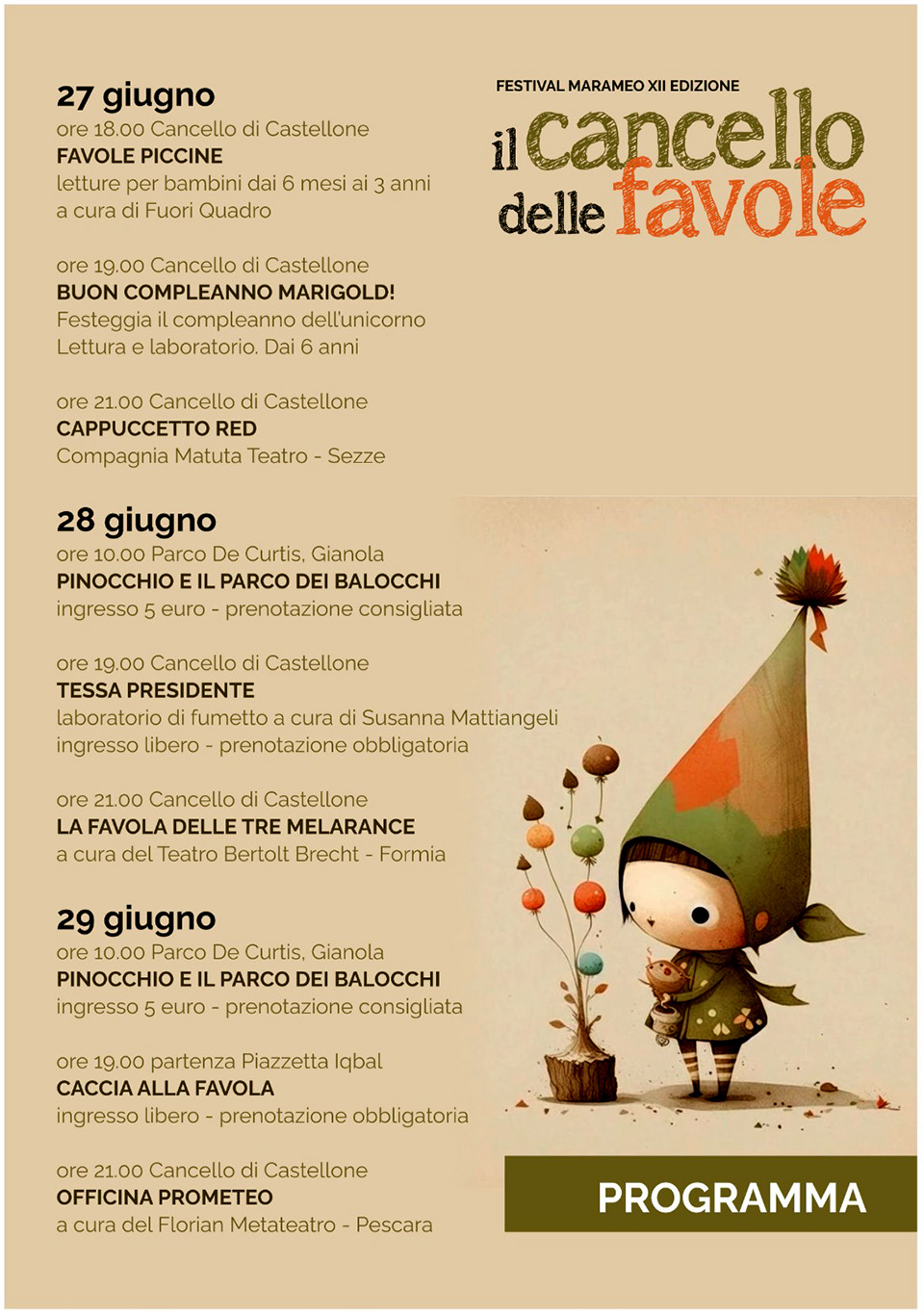 PROGRAMMA IL CANCELLO DELLE FAVOLE
